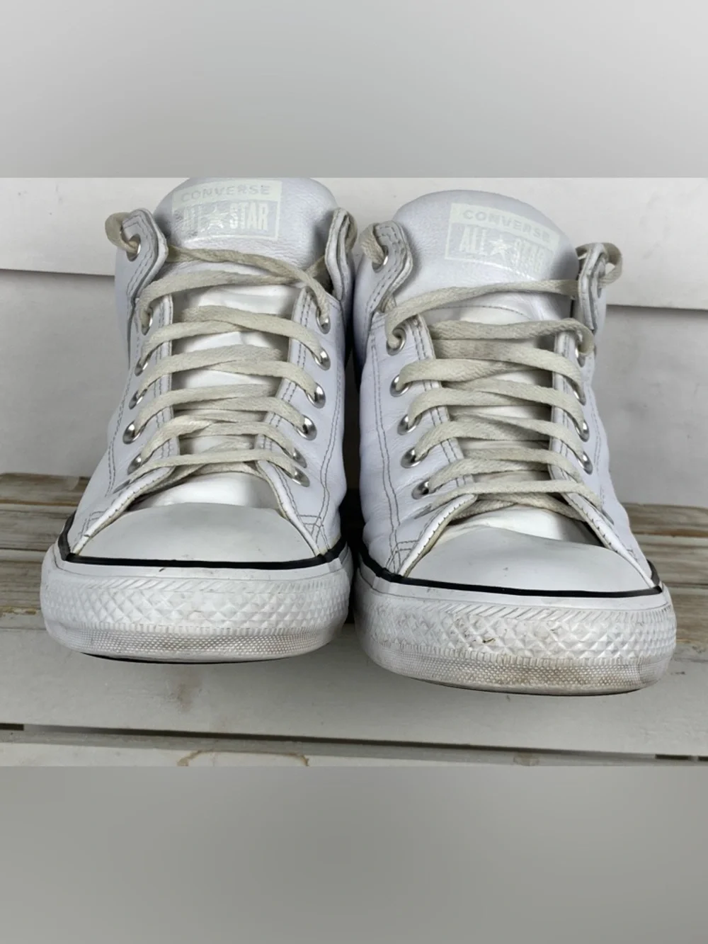 Converse Chuck Taylor All Star High Street leather sneakers white unisex M12 W14 - Picture 7 of 14